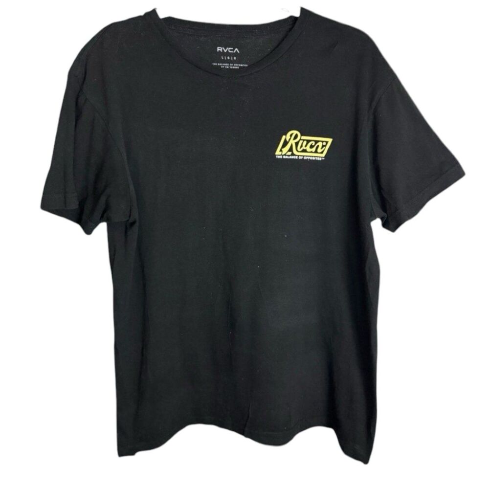 RVCA Black Tee with Yellow Logo